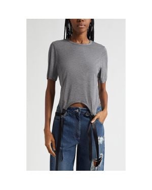 Simone Rocha Easy Bow Tails Cotton T-Shirt - Gray