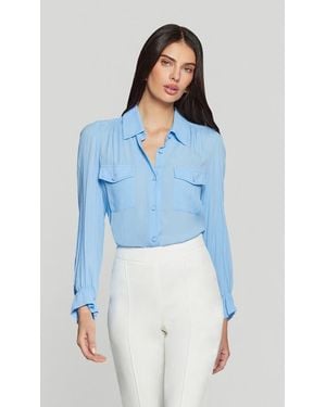 Generation Love Priya Georgette Shirt - Blue