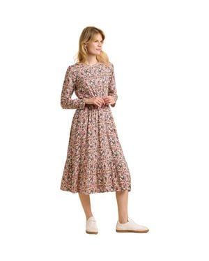 Brakeburn Abloom Long Sleeve Floral Midi Dress - Pink