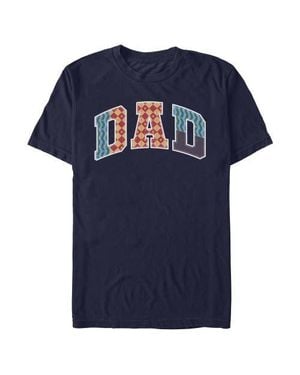 Mickey & Friends Dad Colorful Patchwork Graphic T-Shirt - Blue
