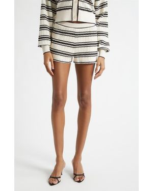 Ramy Brook Olympia Stripe Knit Shorts - Black