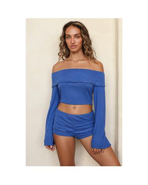 Dippin' Daisy's Fold-Over Mini Shorts - Blue
