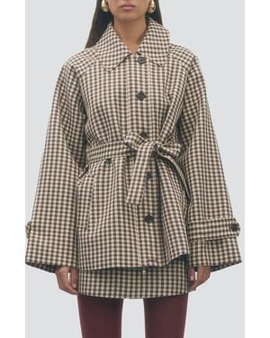 Maude Club Clarke Gingham Trench Jacket - Multicolor