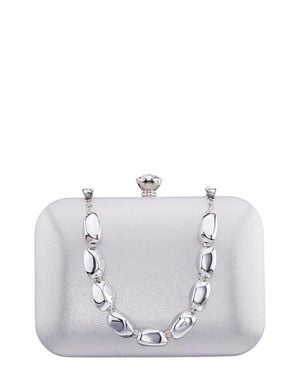 Nina Kaela Frame Clutch - White