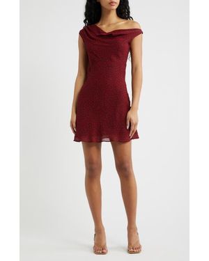 Reformation Kristine Floral Sleeveless Georgette Minidress - Red