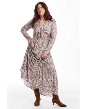 June + Vie V Neck Maxi Dress - Multicolor