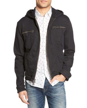 John Varvatos Hooded Denim Jacket - Black