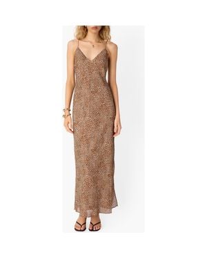Cami NYC Raven Print Silk Chiffon Dress - Brown