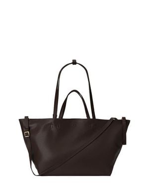 HYER GOODS Leather Mercato Soft Tote - Black
