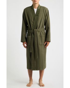 BOSS Waffle Knit Robe - Green