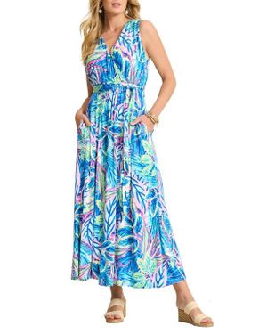 Tommy Bahama Frond Grove Sleeveless Maxi Dress - Blue