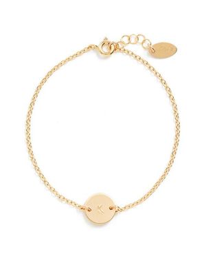 Nashelle Initial Mini Disc Bracelet - Metallic