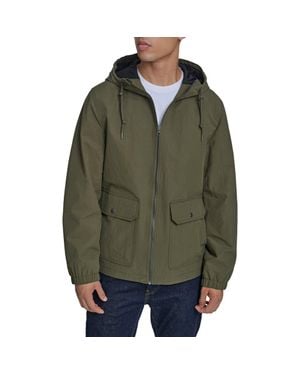 Levi's Water Resistant Hooded Nylon & Cotton Jacket - Green
