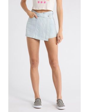 Billabong Jade Saltwashed Denim Wrap Miniskort - Blue