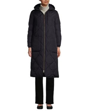 Lands' End Featherfree Insulated Diamond Quilted Maxi Coat - Black