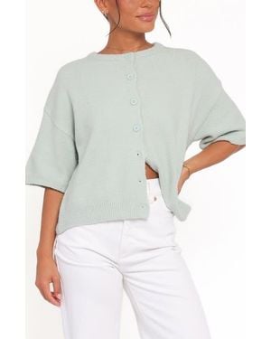 Petal & Pup Lilith Elbow Sleeve Cardigan - Gray