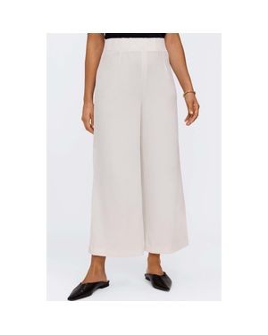 Foxcroft Arlette Wide Leg Crop Crepe Pants - White