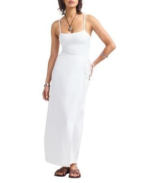 Vitamin A Willa Organic Linen Cover-Up Wrap Skirt - White