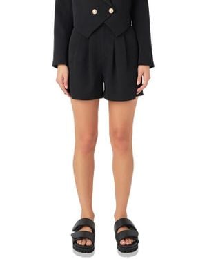 Grey Lab Pleated High Waist Shorts - Black
