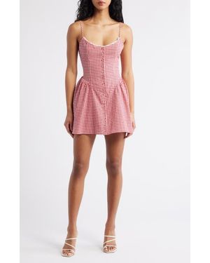 Princess Polly Toulouse Gingham Sleeveless Minidress - Red