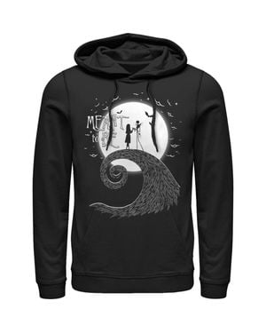 Nightmare Before Christmas Halloween Jack Skellington Sally Meant To Be Pull Over Hoodie - Gray