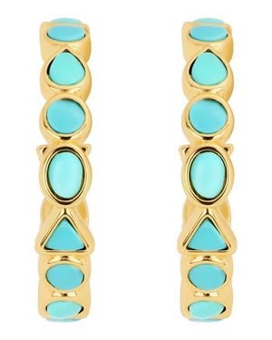 ATHRA LUXE Geometric Hoop Earrings - Metallic