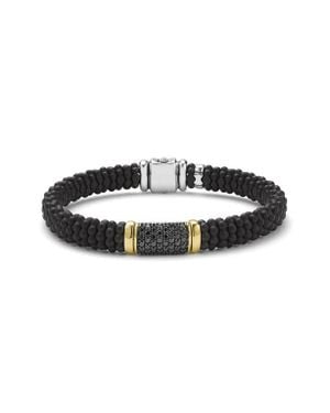 Lagos Two-Tone Matte Ceramic Diamond Bracelet - Black