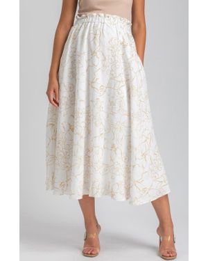 PIETRO BRUNELLI MATERNITY Print Maternity Midi Skirt - White
