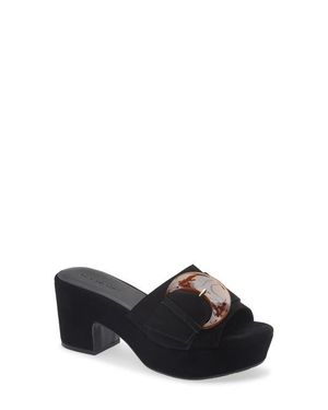 Chocolat Blu Garen Platform Slide Sandal - Black