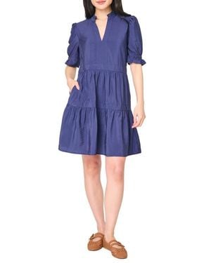 Gibsonlook Decked Out Elbow Sleeve Dress - Blue