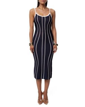 JLUXLABEL Parallel Elegance Midi Dress - Black
