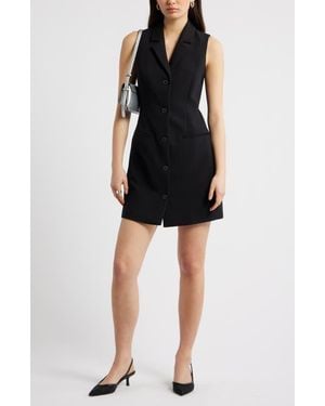 Open Edit The Icon Sleeveless Blazer Dress - Black