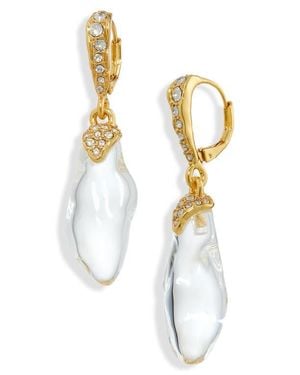 Alexis Liquid Lucite Drop Earrings - White