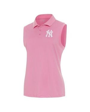 Antigua New York Yankees Recap Sleeveless Polo - Pink