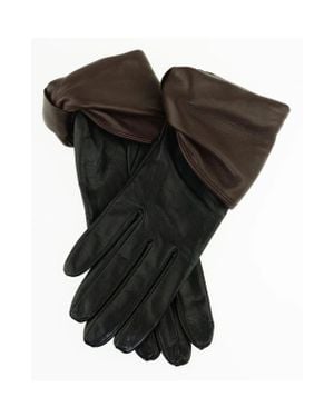 Paula Rowan Julie Two Tone Leather Gloves - Black