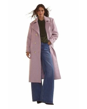 Cynthia Rowley Noa Wool Cocoon Coat - Purple
