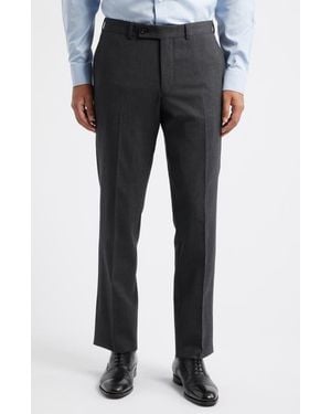Jack Victor Patrick Flat Front Stretch Wool Dress Pants - Gray