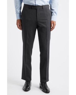 Jack Victor Patrick Flat Front Stretch Wool Dress Pants - Gray