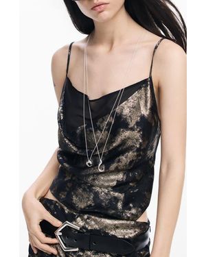 Desigual Asymmetric Crop Camisole - Black
