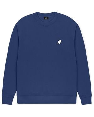 Alix Ghost Relaxed Midweight Fleece Crewneck Sweatshirt - Blue