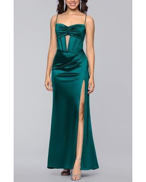 blue green white dress Blondie Nites Dress 5918BN main image 0
