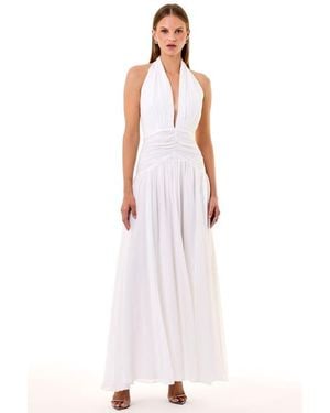 Nicholas Arella Halter Neck Dress - White