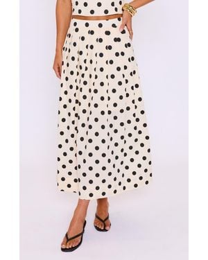 Vici Collection Cami Polka Dot Pleated Maxi Skirt - White