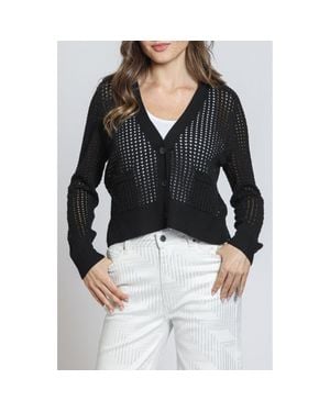 Apny Open Stitch Cardigan - Black