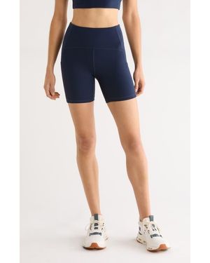 Zella Studio Luxe Pocket Bike Shorts - Blue