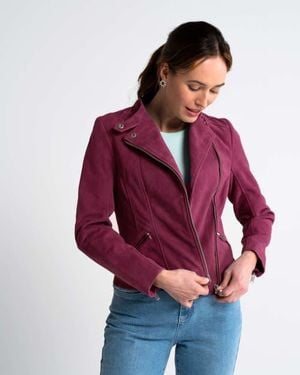 Kettlewell Hudson Suede Biker Jacket - Red