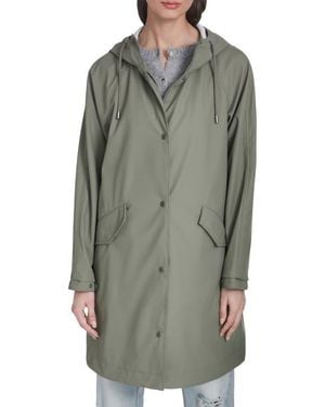 Levi's Water Resistant Hooded Long Rain Jacket - Gray