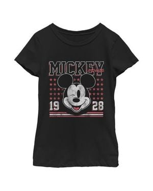Mickey & Friends Girl's Retro 1928 Wink Face Graphic T-Shirt - Black