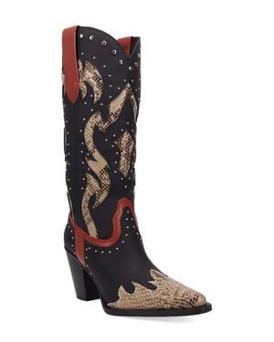 Dingo Untamed Genuine Calf Hair Western Boot - Black