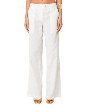 Edikted Arya Cotton Pants - White
